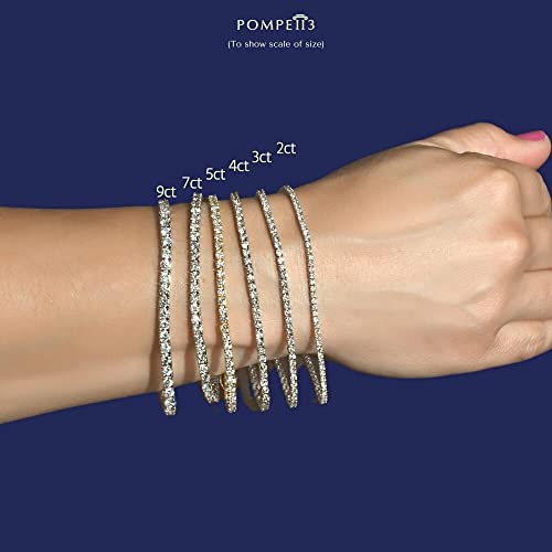 P3 POMPEII3 10ct Certified Lab Grown Diamond Tennis Bracelet 14K White Gold 7