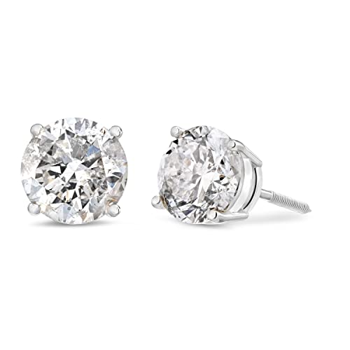 Amazon Collection Certified 14k Gold Diamond with Screw Back and Post Stud Earrings (J-K Color, I1-I2 Clarity)
