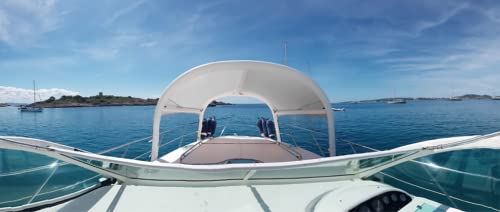 Bimini Boat Shade Inflatable Sunshade Awning Decktent Shade for Boats of All Types, Size L (Available XS - L), New (White)