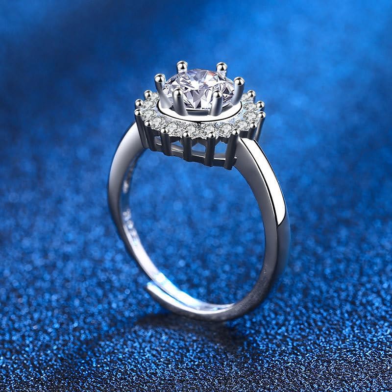 Moissanite Promise Rings For Women, 1.0 CT Diamond Or Moissanite Engagement Ring Promise Bridal Ring, White Gold Bridal Rings For Womens Promise Wedding Ring